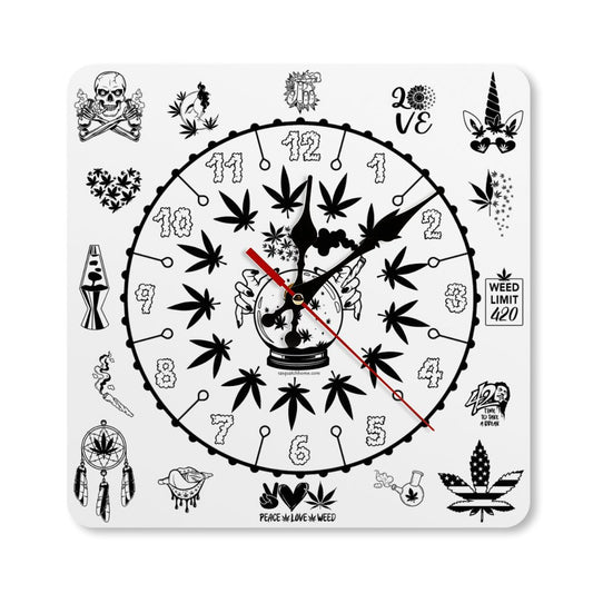 Ganja Square Wall Clock- Made in USA