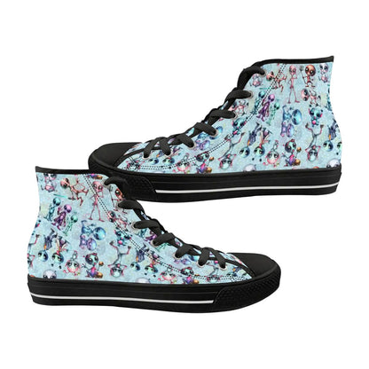 6 Alien Designs, Women's High Top Canvas Shoes