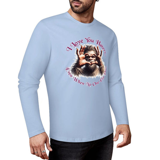 Bigfoot - Sasquatch "I love you.", Cotton Unisex Long Sleeve T-shirt
