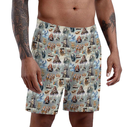 10 Cool Misc Designs, Men’s Polyester, pocketed, pajama Shorts