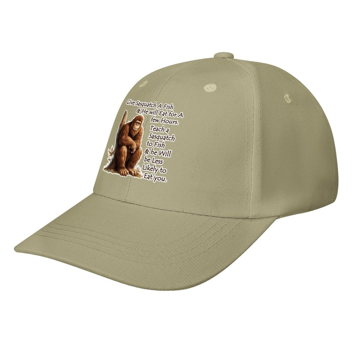Bigfoot, Sasquatch “Give Sasquatch a fish..", Baseball Cap – 8 Colors