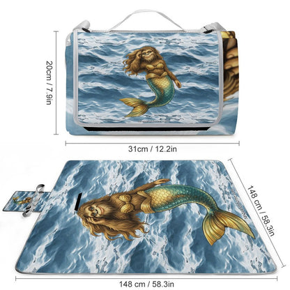 Foldable Zipper Picnic Mat- Blanket 58”x58” w/ Carry Straps