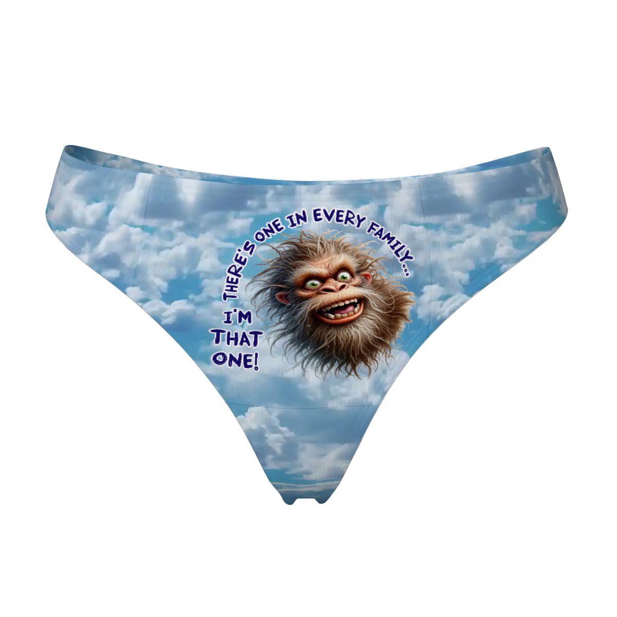 Women’s Bigfoot "There's one..."  Polyester Thong, Panties, Underwear