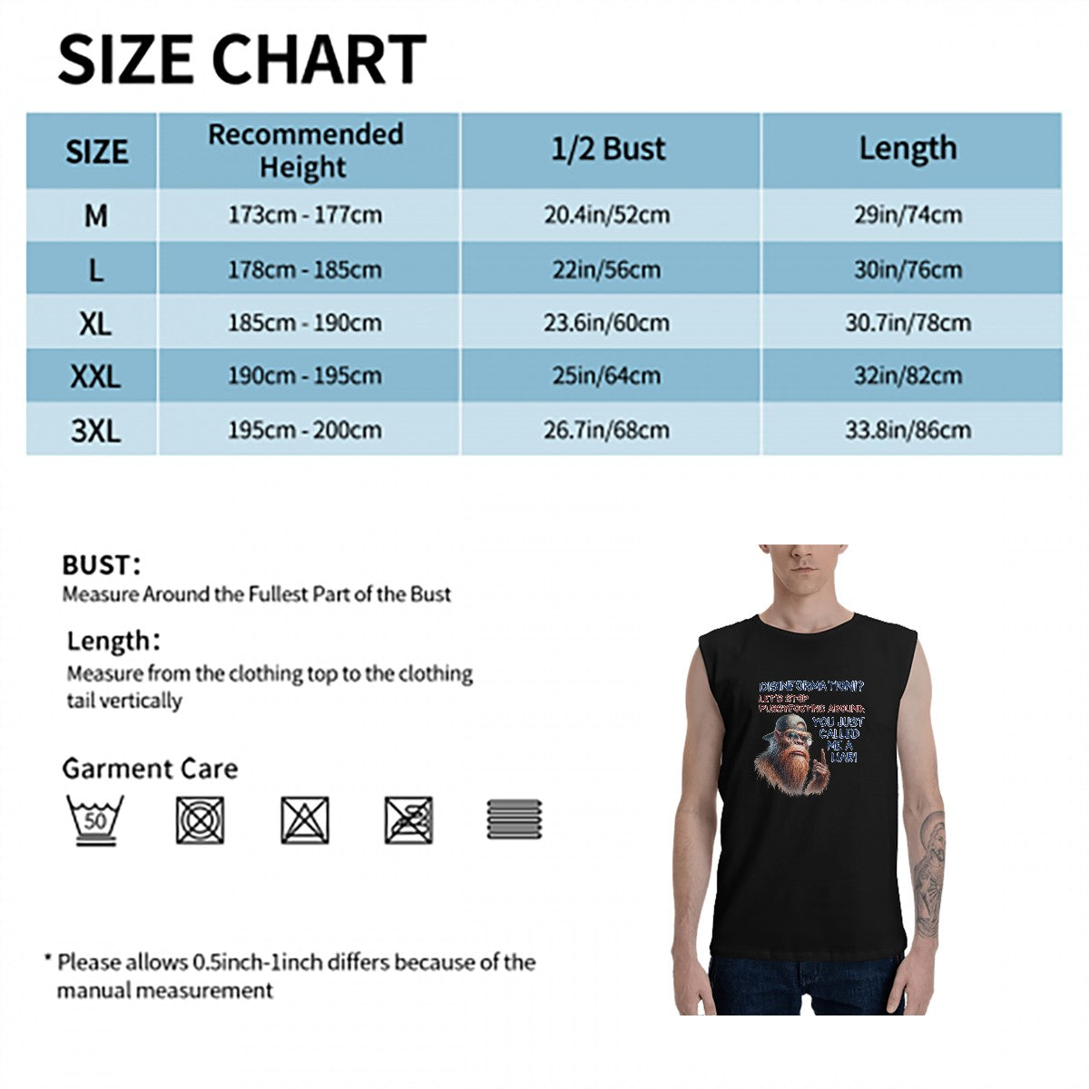 Sasquatch Bigfoot "Disinformation" Men's Cotton Sleeveless T shirt, tank top
