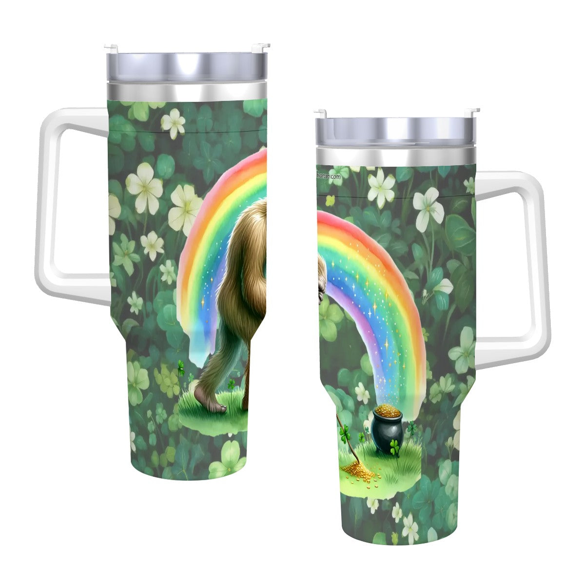 Sasquatch Bigfoot 40 oz Stainless Steel Travel Coffee Mug with a Straw