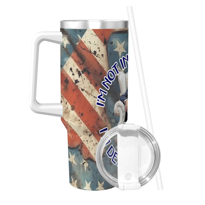 Trump "I'm Describing You" Themed 40 oz Travel Coffee Mug with a Straw