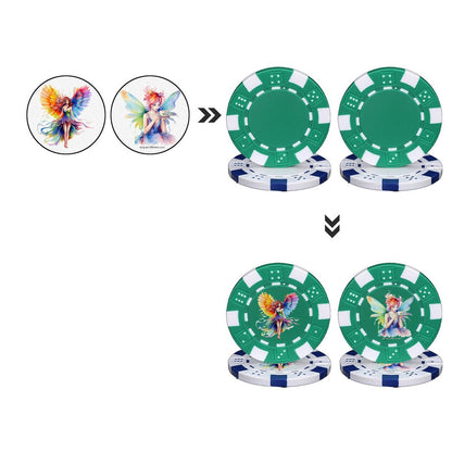 Fairies 10 Piece Poker Chips Set