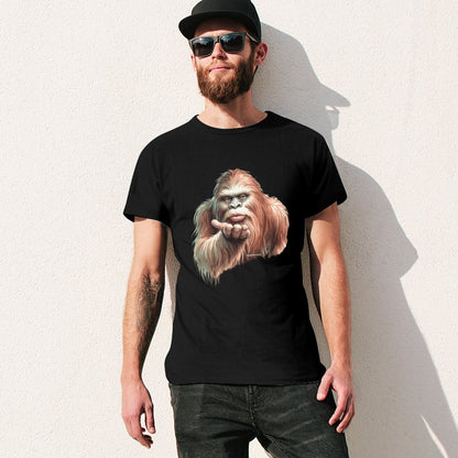 Sasquatch, Bigfoot Blow Kiss, Short Sleeve Cotton T-shirt
