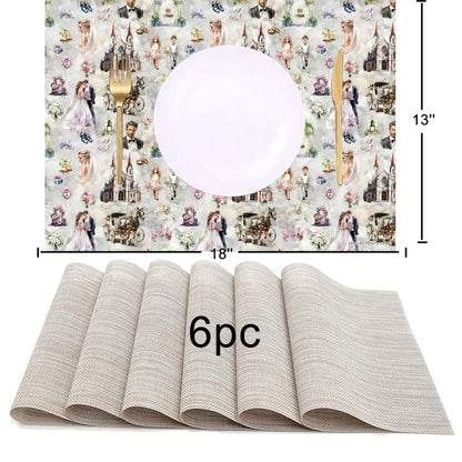 Awesome/Mythical Themed Table Runner, Placemats Set 7 Pieces