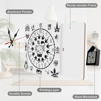Ganja Square Wall Clock- Made in USA
