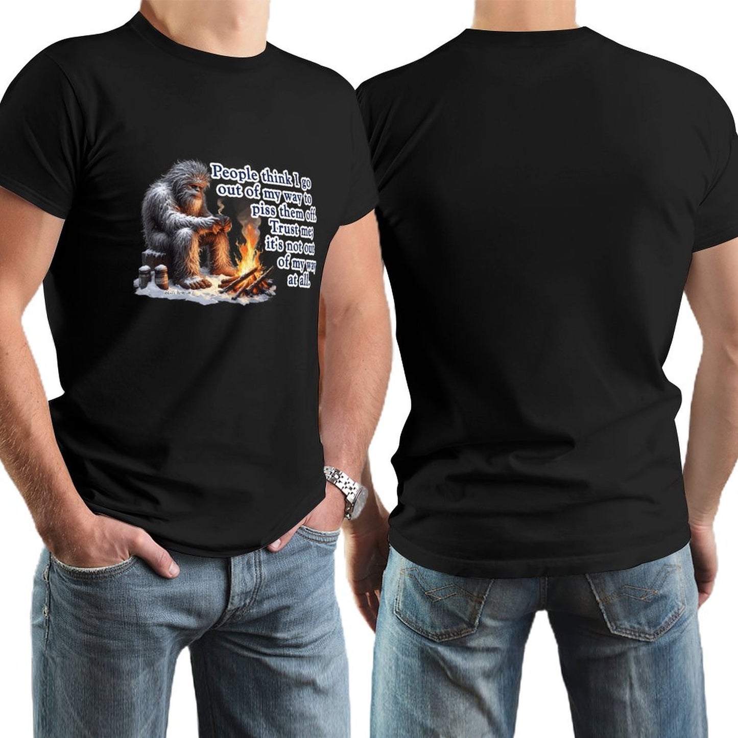 "People Say I go out of my way", Bigfooot, Sasquatch - Short Sleeve Tshirt Men