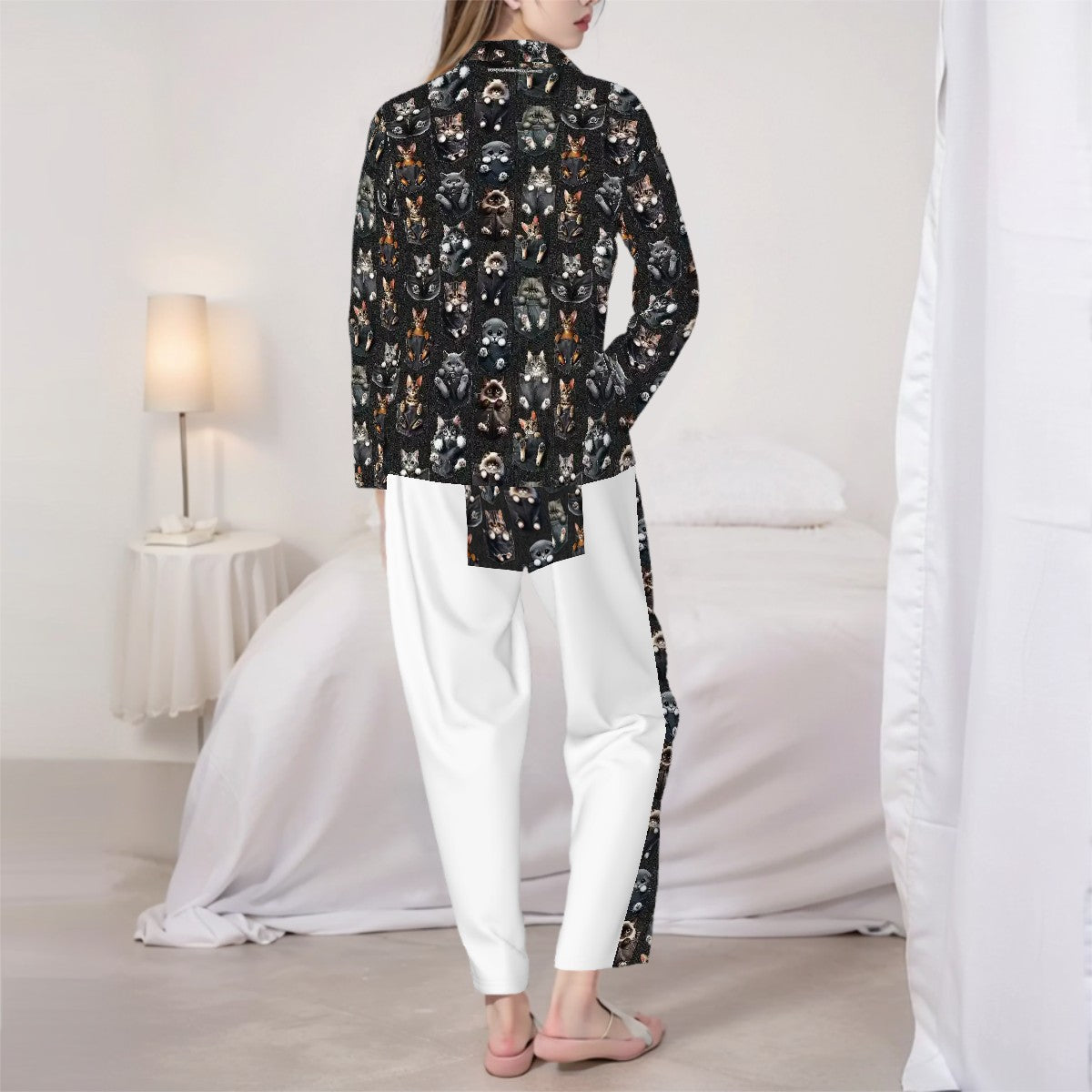 Kittens in Pockets, Women’s Long Sleeved Pajama Set