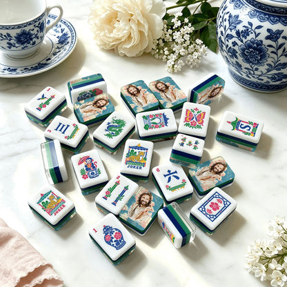 Jesus Chinoiserie Chic American Mahjong Tiles