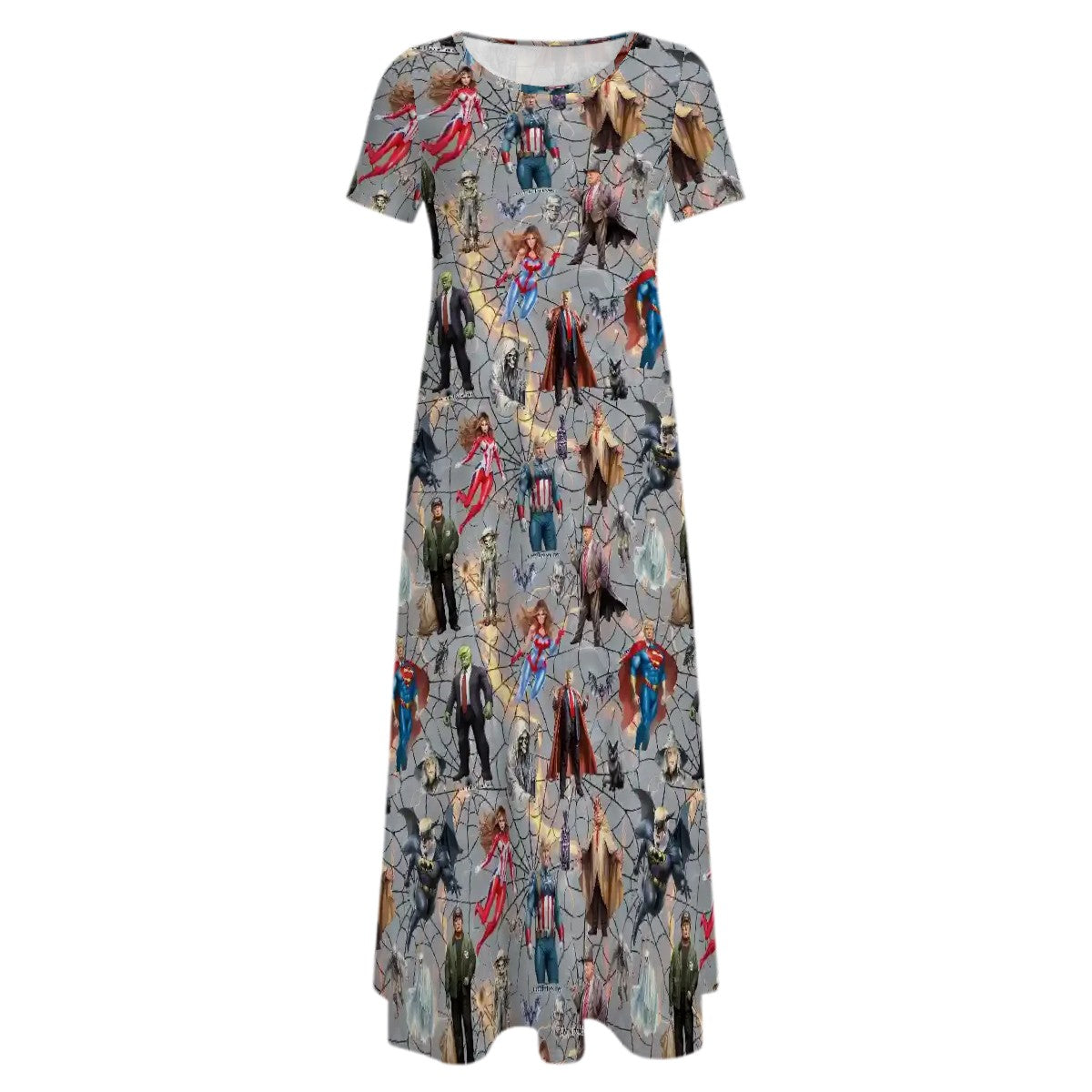20 Donald Trump Designs,  Crew Neck Short Sleeve Maxi Dress