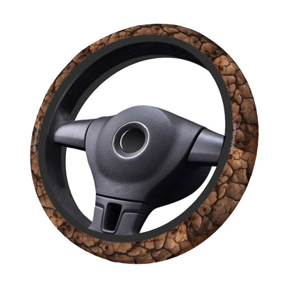 Parched Soil, Rugged Auto Steering Wheel Cover - 15"