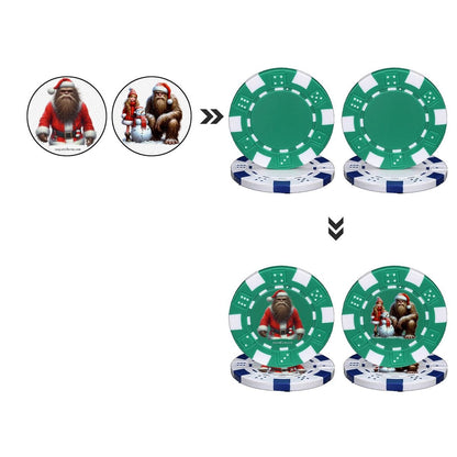 Sasquatch Santa 10 Piece Poker Chips Set