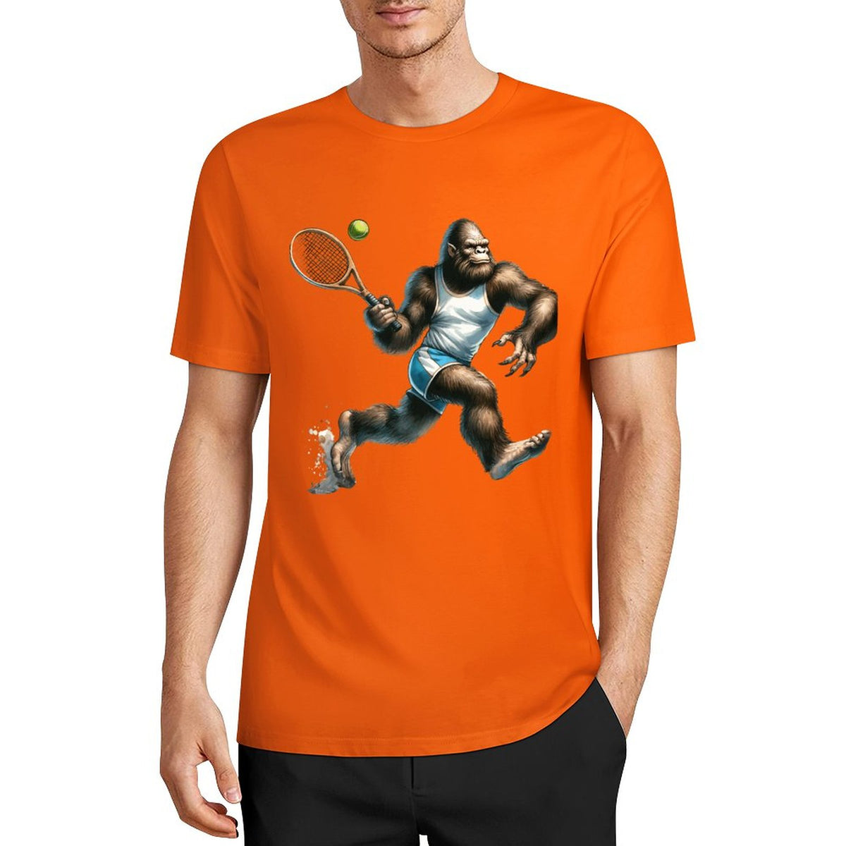 Bigfoot - Sasquatch Tennis Short Sleeve Cotton T-Shirt
