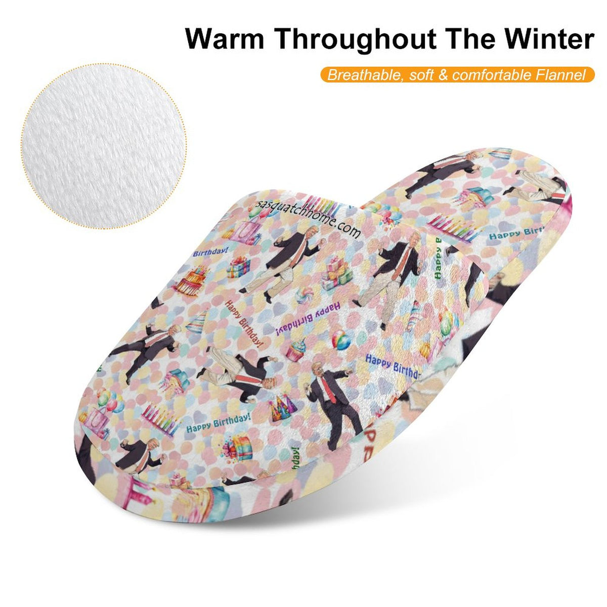 20 Trump Designs, Children's Cotton Flannel Slippers