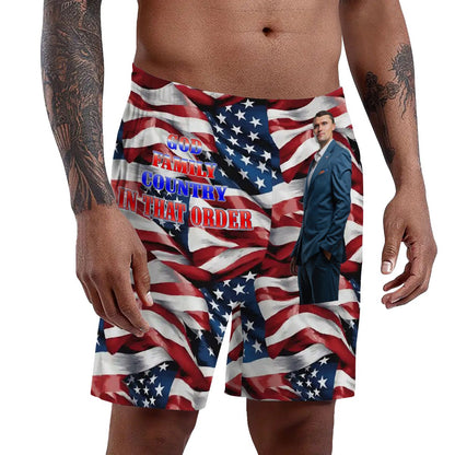 Charlie Kirk Memorial, Men’s Polyester, pocketed, pajama Shorts