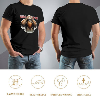 Sasquatch / Bigfoot "just Wow", Cotton Short Sleeve T-shirt