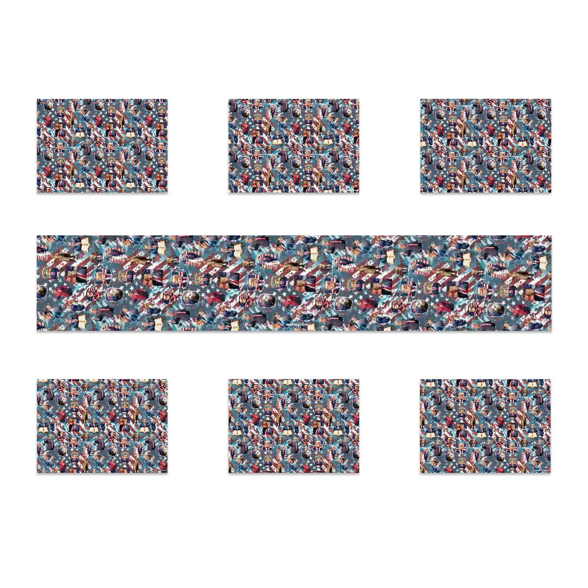 Donald Trump Themed Table Runner, Placemats Set 7 Pieces