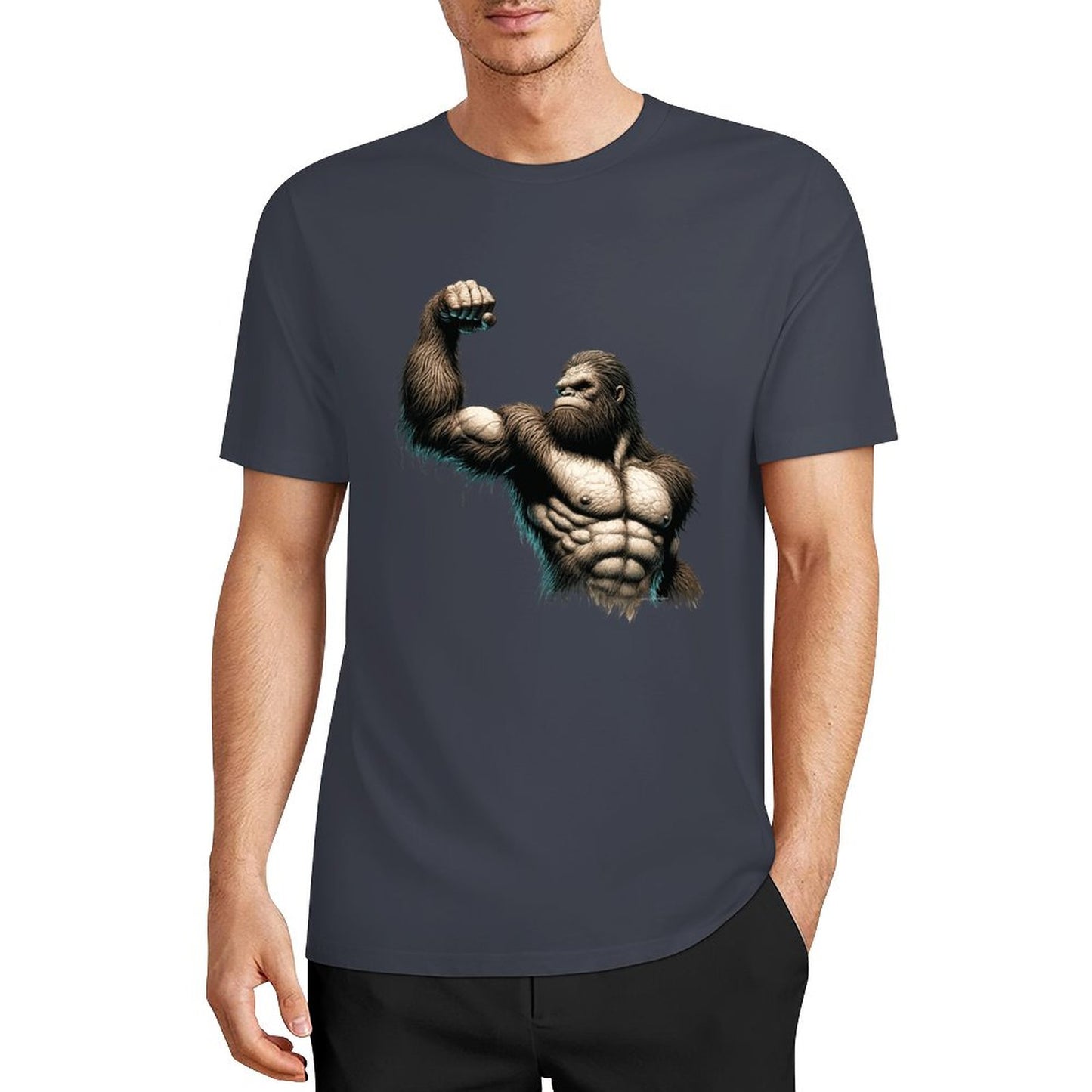 Bigfoot - Sasquatch Muscle Short Sleeve Cotton T-Shirt