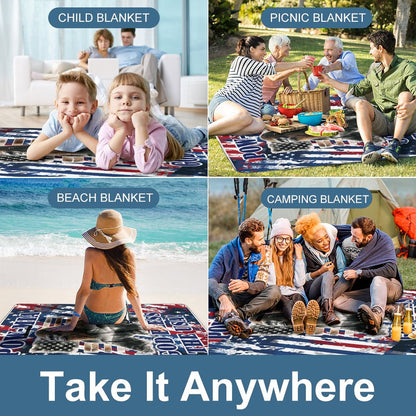 Foldable Zipper Picnic Mat- Blanket 58”x58” w/ Carry Straps