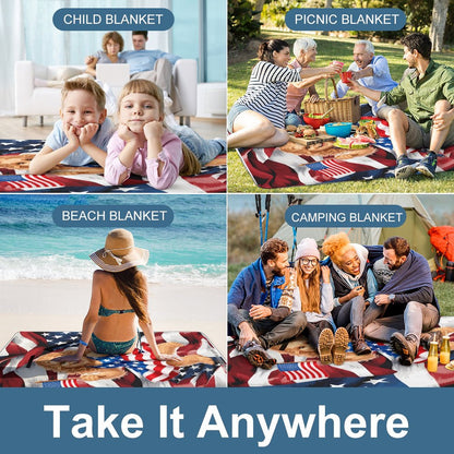 Foldable Zipper Picnic Mat- Blanket 58”x58” w/ Carry Straps