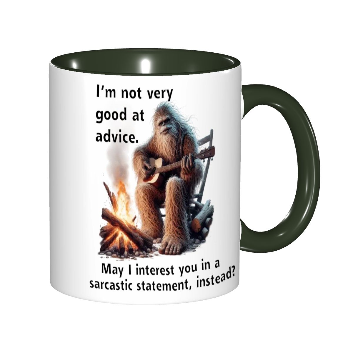 Sarcastic Sasquatch, “ I’m not good at advice” 11.2 Oz Ceramic Coffee Mug