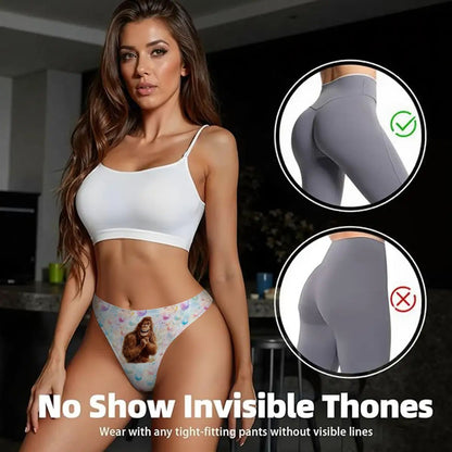 Women’s Polyester Thong, Panties, Underwear - Happy Bigfoot