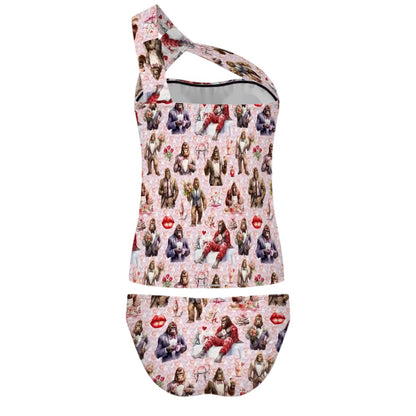 19 Bigfoot / Sasquatch Designs, Women One-Shoulder Tankini, Two Piece