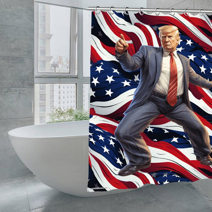 Donald Trump Dance 1, Waterproof Polyester Shower Curtain – Made in the USA – 70.8x70.8”