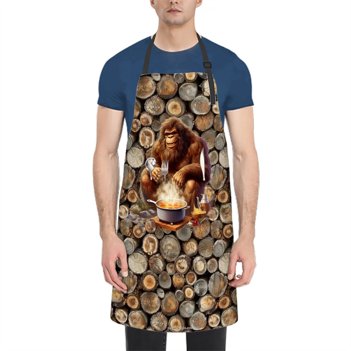 Bigfoot Sasquatch Fire Cooking, Waterproof Apron with Pockets