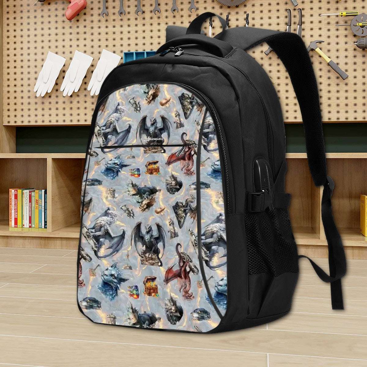 20 Misc Designs, Large Capacity, Oxford Travel, Laptop Bag with USB Charger
