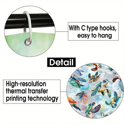 10 Animal Designs, Waterproof Polyester Shower Curtain – Made in the USA – 70.8x70.8”
