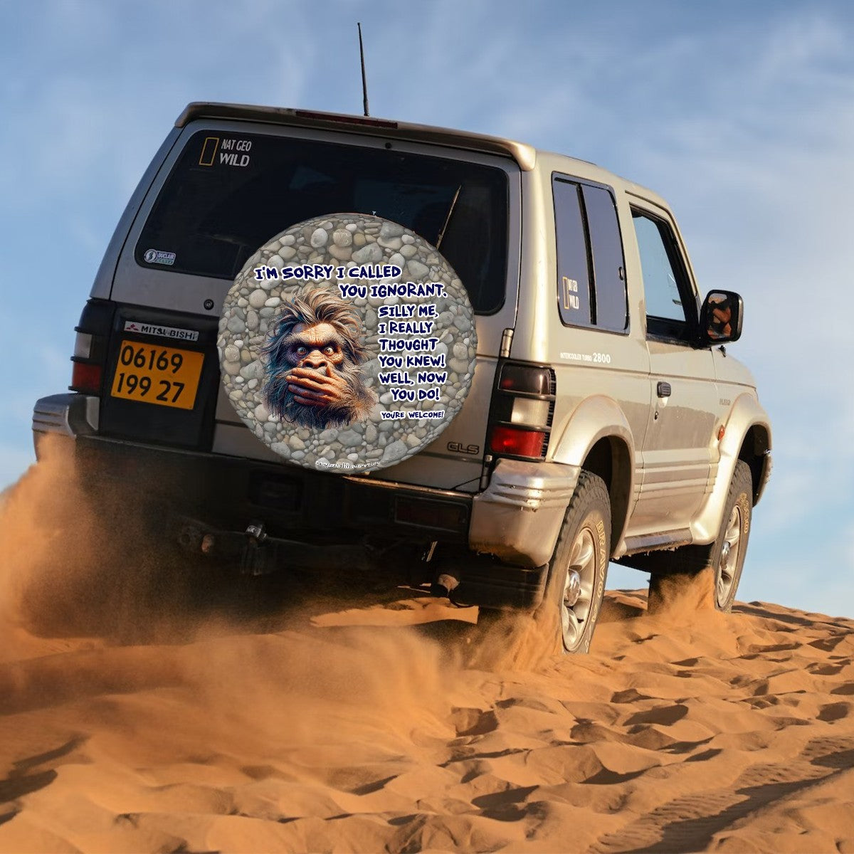 Ignorant Sasquatch Bigfoot Tire Cover - Protect Your Spare with Style