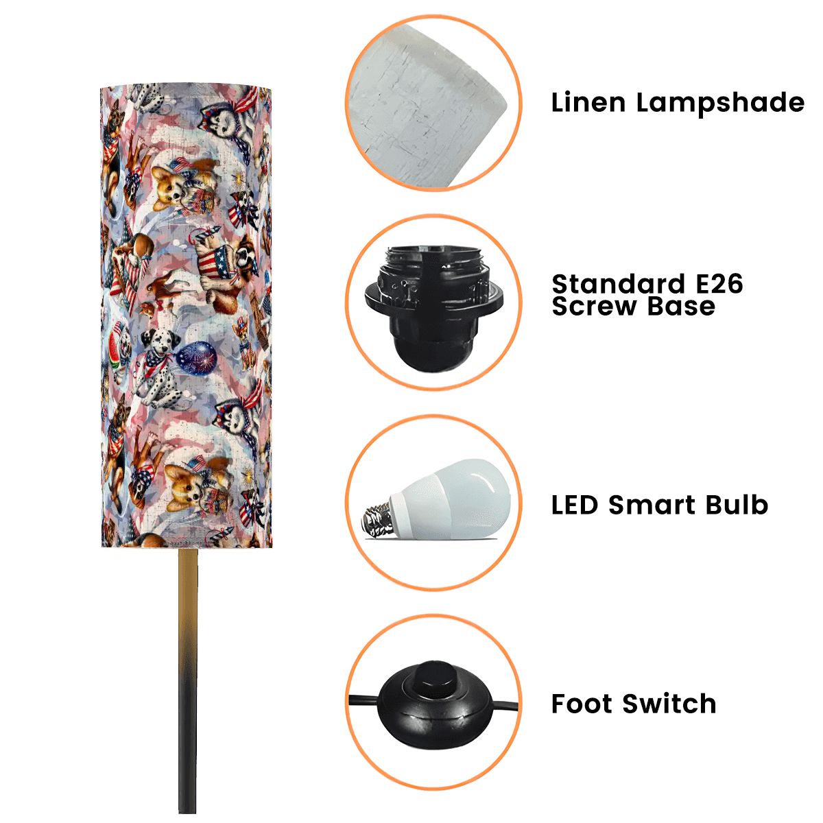Floor Lamp Modern Standing Lamp (Made in USA)