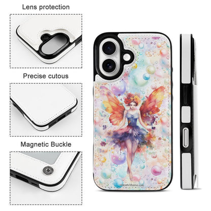 Fairy on Bubbles, iPhone 16 Faux Leather Wallet Case