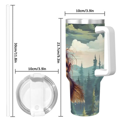“Sarcastic Sasquatch” Series, “If you find me offensive”, 40 oz Travel Coffee Mug with a Straw