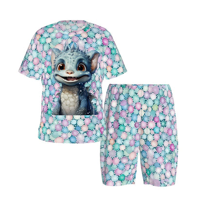 Pajama Sets for Kids Crew Neck Short Sleeve