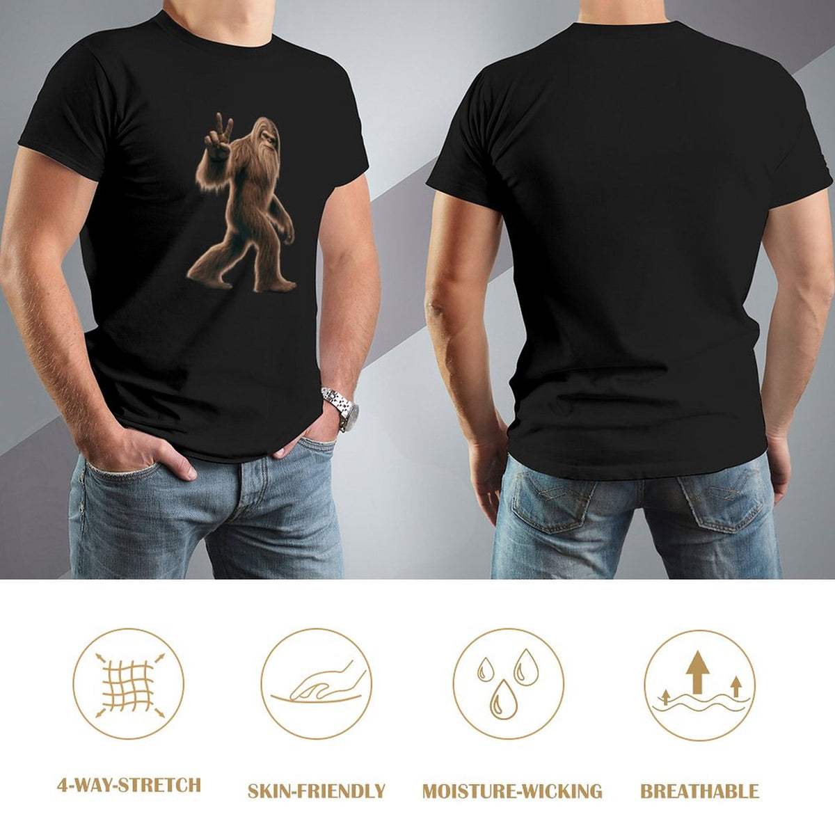 Bigfoot, Sasquatch, Short Sleeve Cotton T-shirt