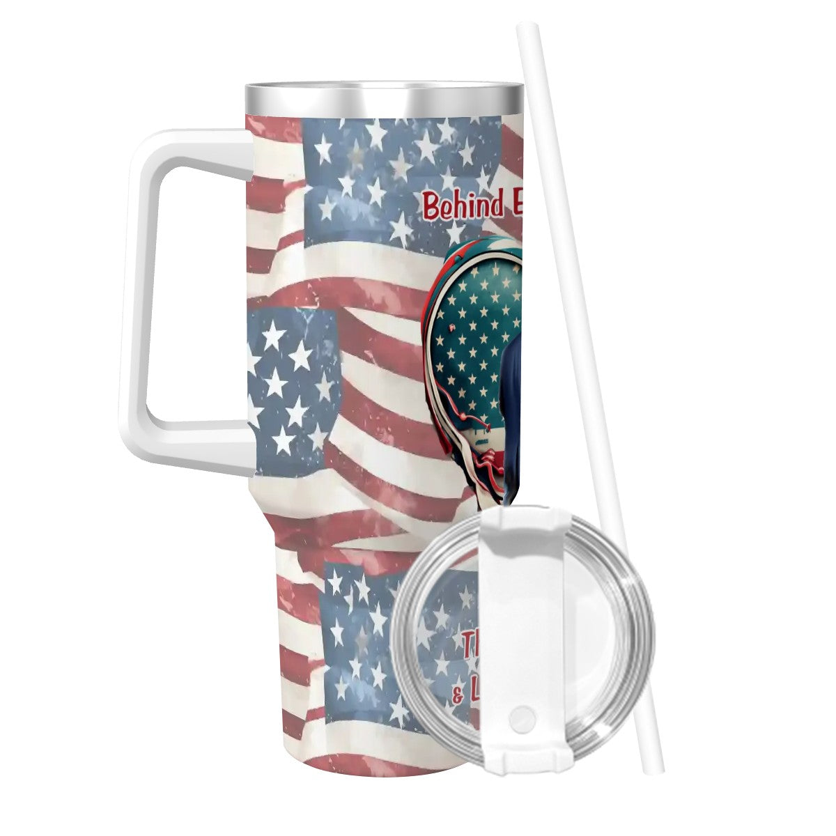 Trump "Love" Themed 40 oz Travel Coffee Mug with a Straw