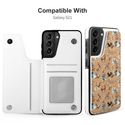 Samsung  S21 Ultra, Phone Case / Flip Cover Wallet - Animal (10) Designs