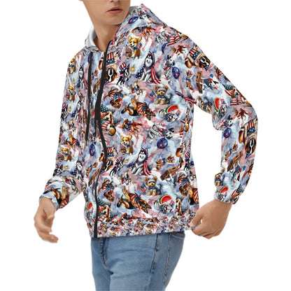 8 Patriot Designs, Adult Zip Up Hoodie