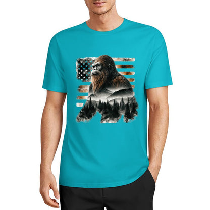 Bigfoot - Sasquatch Scenery Cotton Unisex Long Sleeve T-shirt