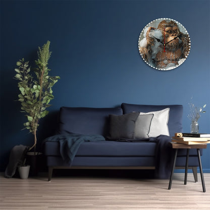 Bigfoot Sasquatch Bath, Wooden Wall Clock- Made in USA