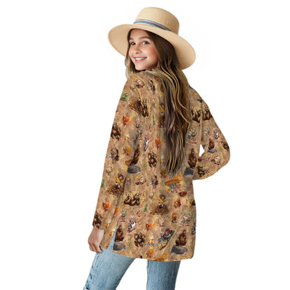 21 Bigfoot Sasquatch Designs, Women’s long sleeved cardigan, sweater vest