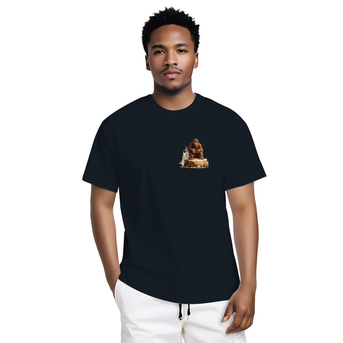 Sarcastic Sasquatch Short Sleeve 100% Cotton T-shirt- Double Sided