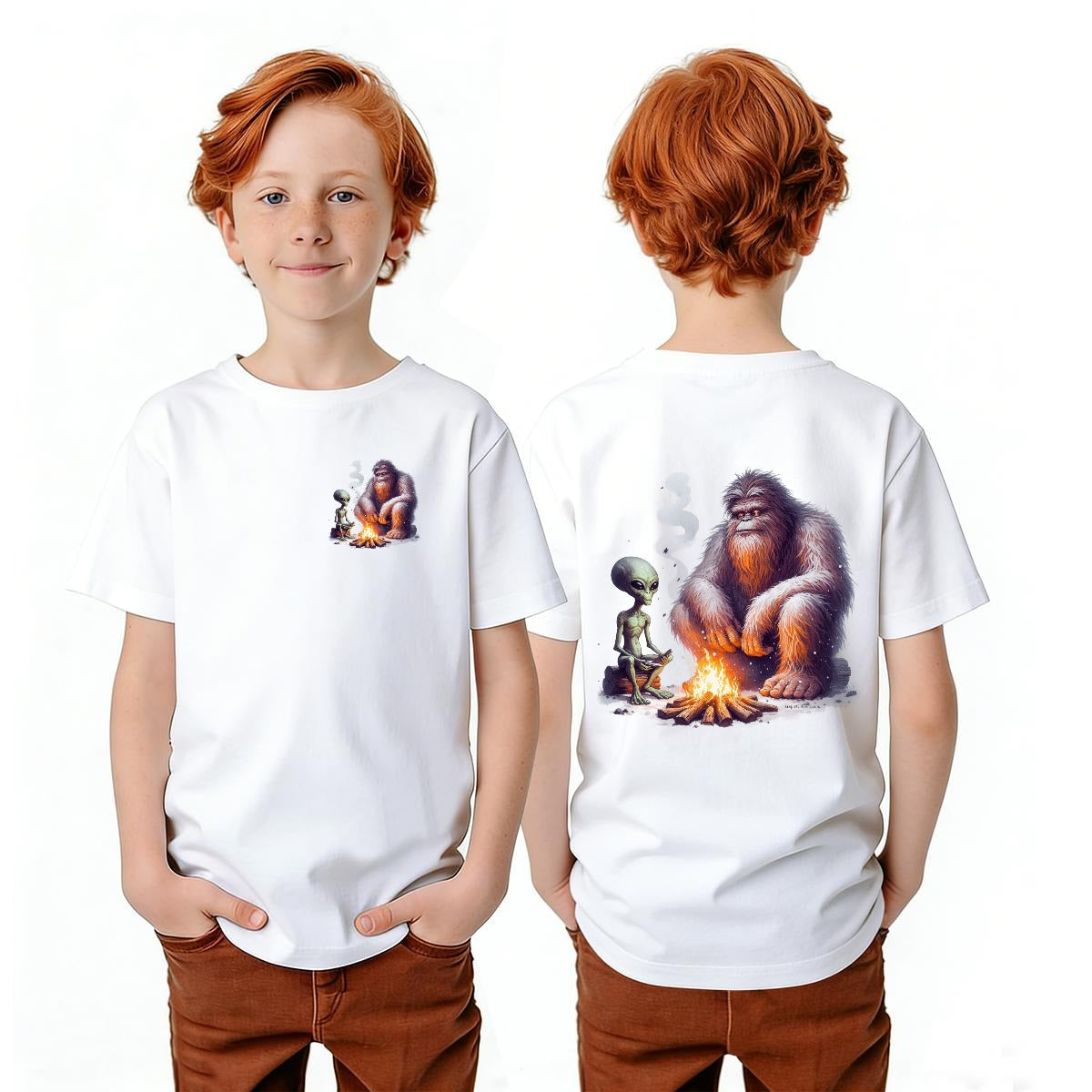 Bigfoot Sasquatch Designs, Kid’s Double Sided Gildan 5000B T Shirt