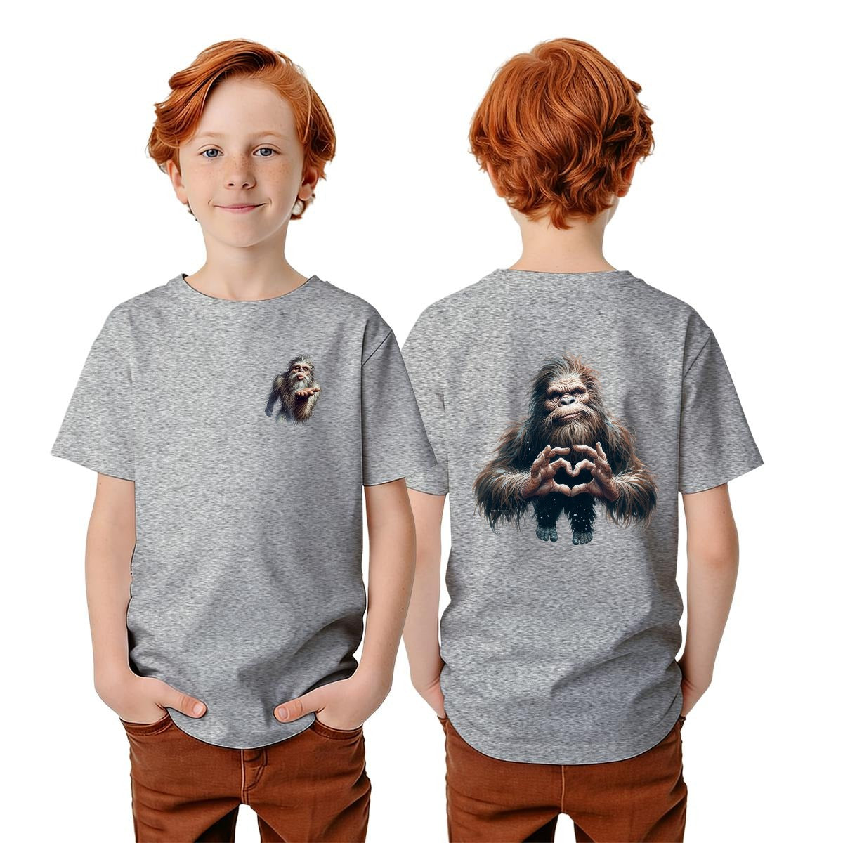 Bigfoot Sasquatch Designs, Kid’s Double Sided Gildan 5000B T Shirt